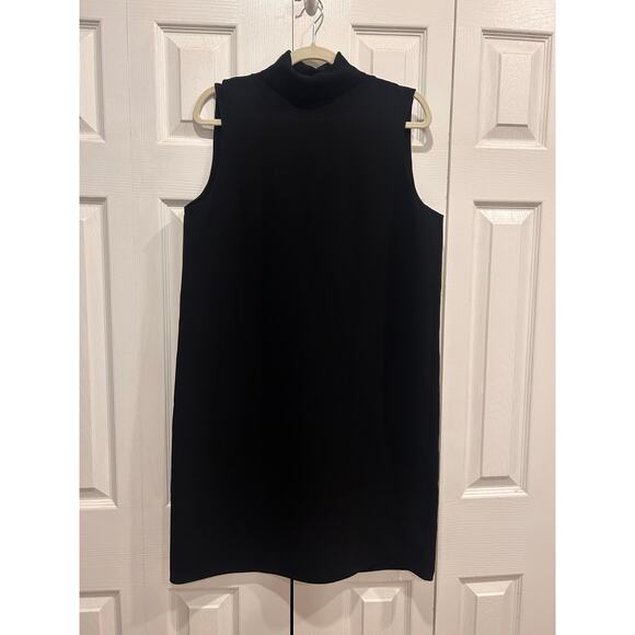 Theory Roll Neck Dress in Crepe Black Size Large - Picture 5 of 7